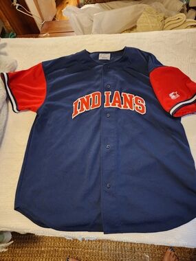 Indians Jersey Button-Up Basebal1 Starter